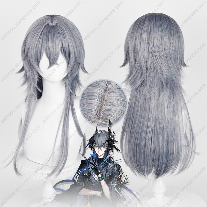Arknights 로고 코스프레 가발 62cm 긴 파란 - Anime Cosplay Blue Hair 리뷰 및 가격